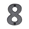Black Iron Rustic Numeral 8 Face Fix 76mm (3")