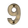 Heritage Brass Numeral 9 Face Fix 76mm (3") Antique Brass finish