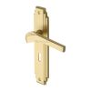 Heritage Brass Door Handle Lever Lock Tiffany Design Satin Brass Finish