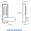 Borg BL2401 SS ECP - Easicode Pro Lever Keypad, Inside Lever Handle, Optional Holdback, Stainless Steel Finish