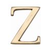 Heritage Brass Alphabet Z Pin Fix 51mm (2") Polished Brass Finish