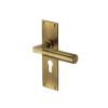 Heritage Brass Door Handle for Euro Profile Plate Bauhaus Design Antique Brass finish