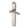 Heritage Brass Door Handle Lever Lock Algarve Long Design Satin Nickel finish