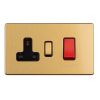 Eurolite Concealed 3mm 45Amp Cooker Switch with Socket Satin Brass