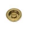 Aged Brass 60mm Art Deco Round Pull - Privacy Set