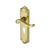 Heritage Brass Door Handle for Euro Profile Plate Buckingham Design Polished Brass finish