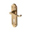 Heritage Brass Door Handle Lever Lock Meridian Design Antique Brass finish
