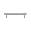Heritage Brass Cabinet Pull Partial Knurl Design 128mm CTC Polished Chrome finish