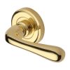 Heritage Brass Door Handle Lever Latch on Round Rose Charlbury Design Polished Brass finish