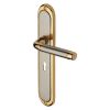 Heritage Brass Door Handle Lever Lock Saturn Long Design Jupiter finish