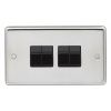 Eurolite Stainless Steel 4 Gang Switch Polished Stainless Steel