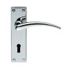 Wing Lever On Lock Backplate - Polished Chrome