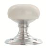Delamain Porcelain Knob  - Dual Finish-Plain White/Satin Chrome
