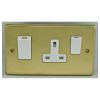 Eurolite Stainless Steel 45Amp Switch with a socket Satin Brass