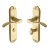 Heritage Brass Door Handle for Bathroom Maya Design Satin Brass finish