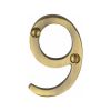 Heritage Brass Numeral 9 Face Fix 51mm (2") Antique Brass finish
