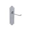 Victorian Scroll Lever On Shaped Backplate - Latch (Contract Range) - Polished Chrome