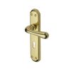 Heritage Brass Door Handle Lever Lock Charlbury Design Polished Brass finish