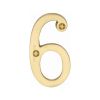 Heritage Brass Numeral 6 Face Fix 76mm (3") Satin Brass finish