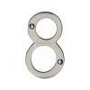 Heritage Brass Numeral 8 Face Fix 76mm (3") Satin Nickel finish