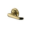 Heritage Brass Door Handle Lever Latch on Round Rose Windsor Design Polished Brass finish