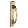 Heritage Brass Door Pull Handle on Plate Satin Brass finish