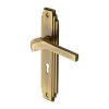 Heritage Brass Door Handle Lever Lock Tiffany Design Antique Brass Finish