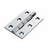Double Stainless Steel Washered Brass Butt Hinge - Polished Chrome (Pair)
