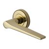Heritage Brass Door Handle Lever on Rose Gio Design Polished Brass Finish