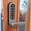 Borg BL5400 SS ECP - Easicode Pro, Flat Bar Lever Handle Keypad & Flat Bar Inside Handle (No Device/With Optional Free Passage), Stainless Steel (SS) Finish