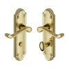 Heritage Brass Door Handle for Bathroom Meridian Design Polished Brass finish