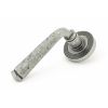 Pewter Avon Round Lever on Rose Set (Beehive Rose) - Unsprung