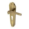 Heritage Brass Door Handle for Euro Profile Plate Waldorf Design Antique Brass finish