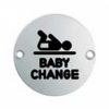 Signage Baby Change Symbol  - Bright Stainless Steel