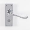 Contract Victorian Scroll Lever On Privacy Backplate - Polished Chrome