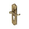 Heritage Brass Door Handle for Euro Profile Plate Buckingham Design Antique Brass finish