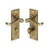 Heritage Brass Door Handle for Bathroom Edwardian Design Antique Brass finish