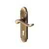 Heritage Brass Door Handle Lever Lock Savoy Design Antique Brass finish