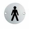 Signage Male Symbol - Bright Stainless Steel