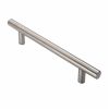 30mm Straight T Pull Handle 600mm Centres - Satin Stainless Steel