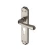 Heritage Brass Door Handle for Euro Profile Plate Charlbury Design Satin Nickel finish