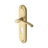 Heritage Brass Door Handle for Euro Profile Plate Ambassador Design Satin Brass finish