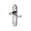 Heritage Brass Door Handle for Euro Profile Plate Savoy Design Polished Nickel finish