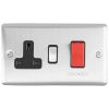 Eurolite Enhance Decorative 45Amp Switch with a socket Satin Stainless Steel