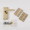 Contract Victorian Straight Latch Pack - Electro Brassed