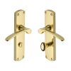 Heritage Brass Door Handle for Bathroom Diplomat Design Polished Brass finish