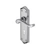 Heritage Brass Door Handle Lever Lock Buckingham Design Polished Chrome finish