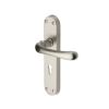 Heritage Brass Door Handle Lever Lock Luna Design Satin Nickel finish