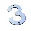 Numerals Number 3  - Satin Stainless Steel