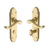 Heritage Brass Door Handle for Bathroom Savoy Design Satin Brass finish